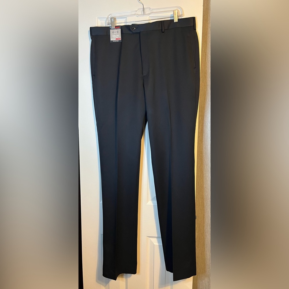 Roundtree & Yorke Travel Smart Classic Fit Men's Black Dress Pants size 38/36